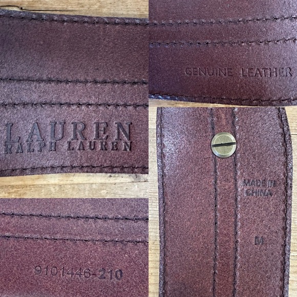 Ralph Lauren Brown Leather O Ring Belt Genuine Leather Size Medium - Picture 3 of 13